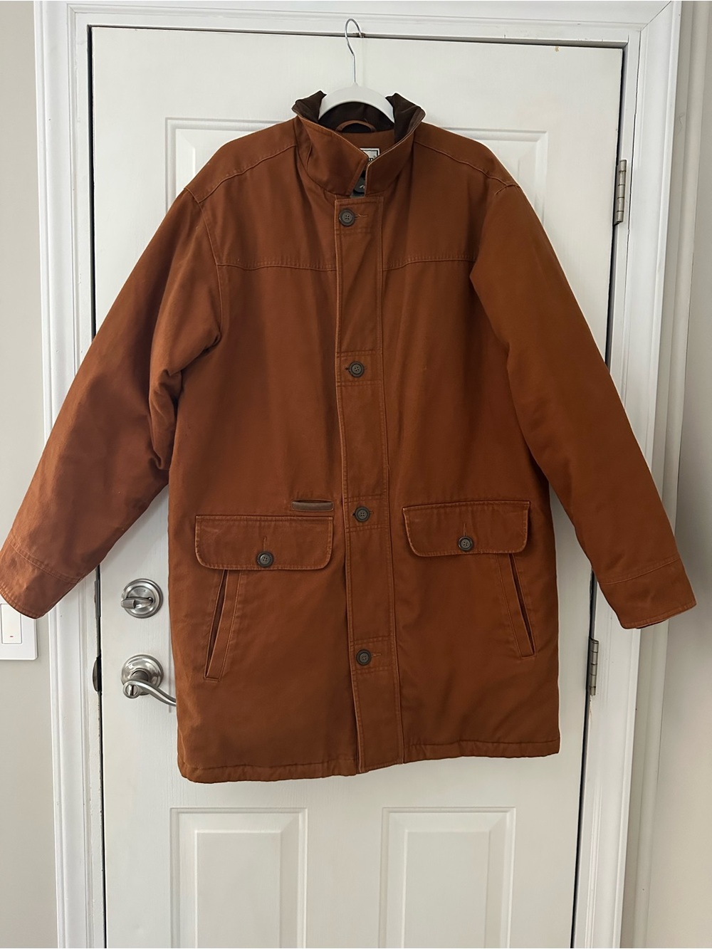 LL BEAN Field Chore Jacket Men's Large TALL Primaloft Lined Barn Coat Brown